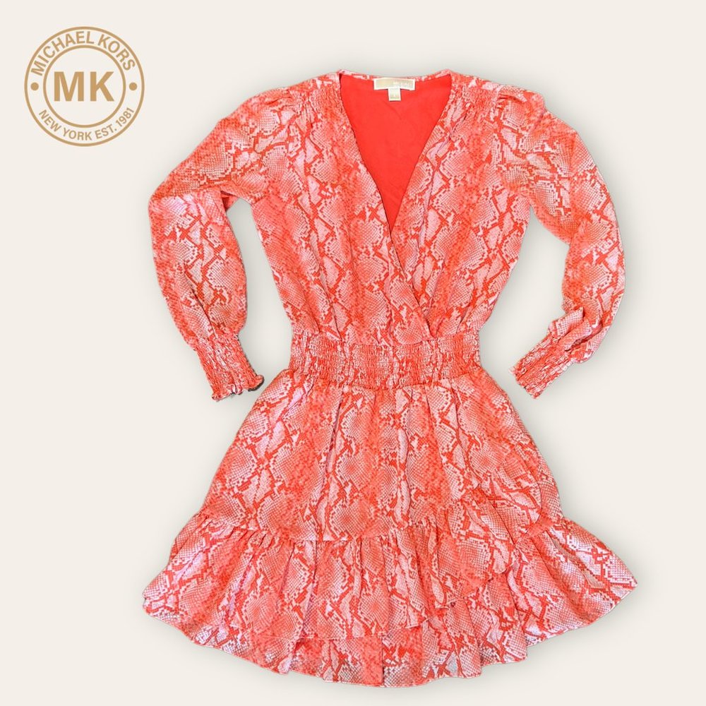 Michael Kors, Small Printed Georgette Long sleeve dress